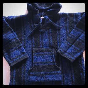 Blue and Black Poncho